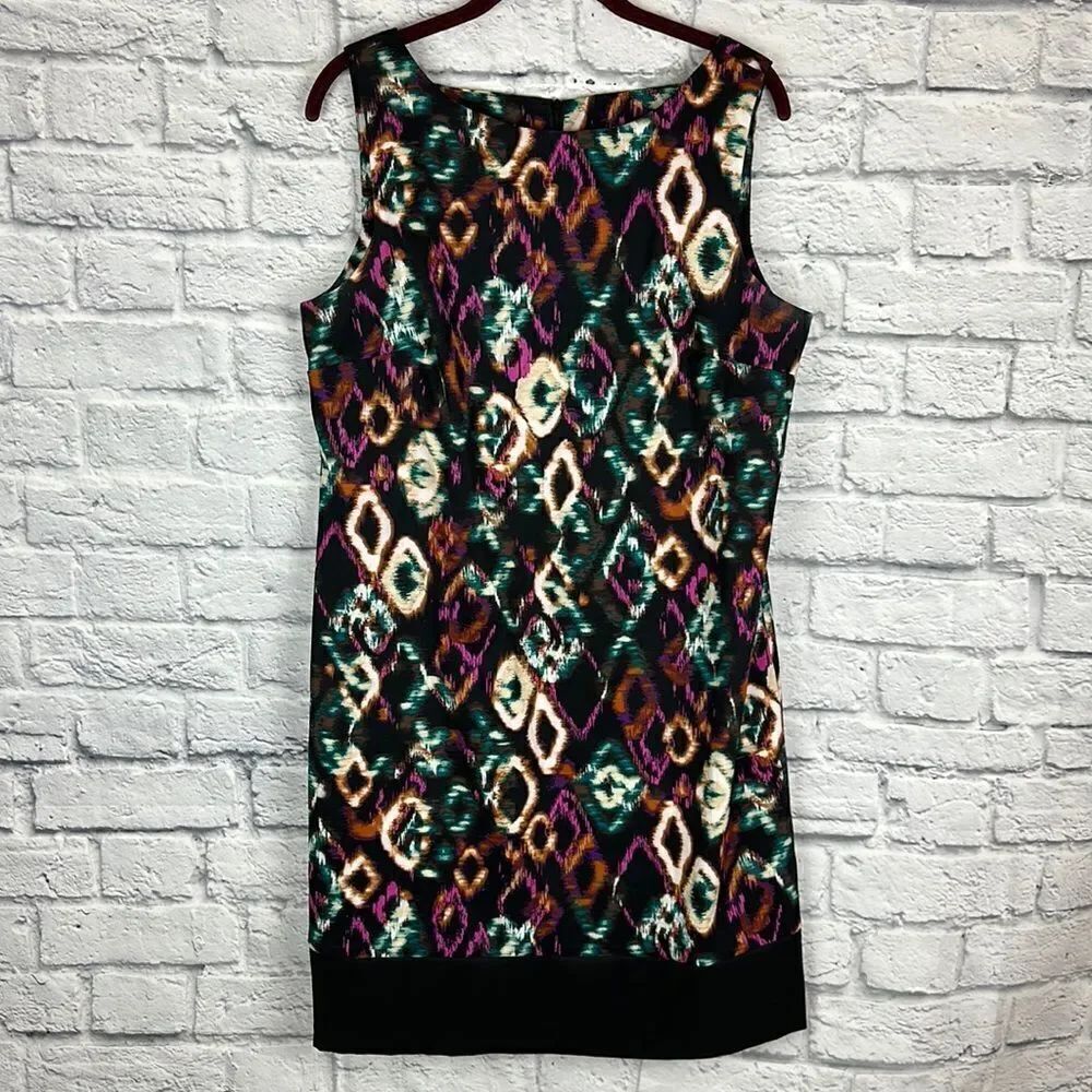 Brannan Patterned Sleeveless Dress Size 14